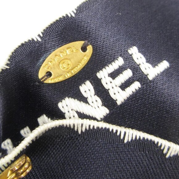Chanel Bow Motif Brooch Pin Navy Satin 77071 - Picture 2 of 4